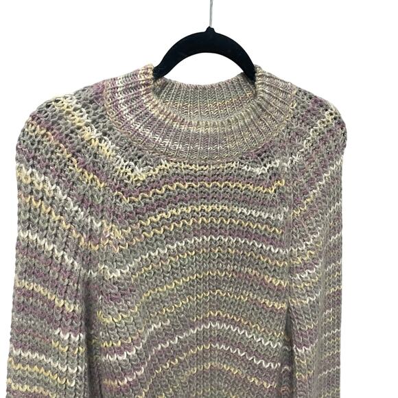 NWT Nicholas Maliya Sweater Purple Grey Multi Alpaca Wool Blend Knit Size Large - Picture 4 of 10